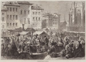 La piazza del mercato a Bayonne da Gustave Janet